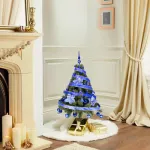 Arbol De Navidad Tronador Lujo 1,20mts Pino Decorado Azul