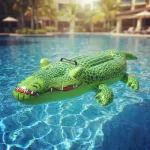 Colchoneta Cocodrilo Inflable Flotador Para Pileta Agua