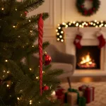 Adorno Colgante Navideño Decoración Bastones De Caramelo X3