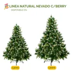Arbol De Navidad Pino Natural Nevado Con Berry 1.80mts