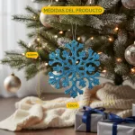 Adorno Colgante Copo De Nieve Decoración Arbol Navidad X10u