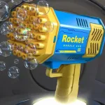 Burbujero Automatico Pistola Juguete De Burbuja Con Luz Color Amarillo