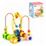Juego Didactico De Madera Laberinto Actividades Para Bebes Color Amarillo