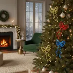 Adorno Navideño Colgante Moño X2 Decoración Navidad