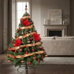 Arbol Navidad Montañes Deluxe 1.50mts Con Adornos Rojo Deco