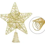 Estrella Puntal Dorado Alambre 22cm Para Arbol De Navidad 
