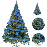 Arbol De Navidad Tronador Lujo 2,10mts Pino Decorado Azul Color Verde