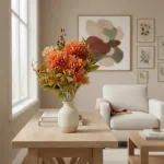 Ramo Crisantemos Flores Artificiales 30cm Decoración X1