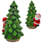 Adorno Ceramica Arbol De Navidad Papa Noel 23cm + Luz Deco