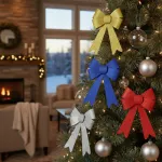 Adorno Navideño Decoracion Arbol De Navidad Moño X2