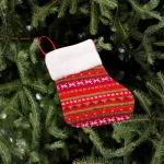 Bota Navideña Tejida Decoracion Navidad Adorno X1 Rojo