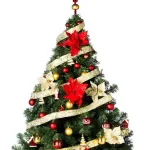 Árbol De Navidad Montañes Deluxe 1.80mts Decorado Rojo Oro