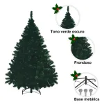 Árbol De Navidad Tradicional Expreso Polar Montañes Deluxe De 1.5m Verde Oscuro