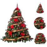 Árbol De Navidad Patagonia 1,80 Mts Con Adornos Rojo 72uds