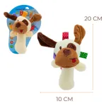 Sonajero Juguete Peluche Perro Con Chifle Para Bebé Color Blanco