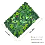 Jardín Vertical Cesped Artificial Flores Muro Verde 40x60cm