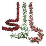 Flores Artificiales Guirnalda Guía De Rosa Enredadera 2.4m