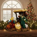 Pesebre Navideño Resina Artesanal Adorno Nacimiento Figuras