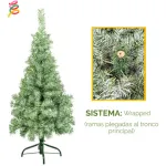 Arbol Navidad Tronador Slim Nevado 1,20mt + Kit Decoracion