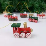 Adorno Navideño Locomotora Decoracion De Madera Colgante X6