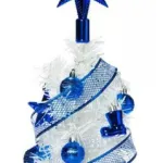 Arbol De Navidad Blanco 80cm Con Adornos 30 Piezas Azul