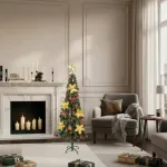 Arbol De Navidad Decorado Slim Verde 1,50mt + Kit Decoracion