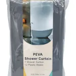 Cortina De Baño Ducha Peva 1,80cm Ganchos Plástico