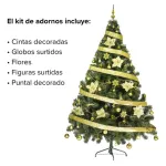 Arbol De Navidad Tronador Lujo 2,10mts Con Adornos Kit X60