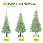 Árbol De Navidad Arbolito Slim Nevado 1.50mts Base Metal