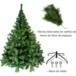 Árbol De Navidad Arbolito Pino Canadian Luxury 1.5mts Base Metálica Color Verde