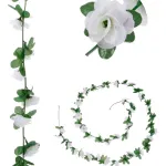 Flores Artificiales Guirnalda Guía De Rosa Enredadera 2.4m