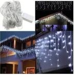 Cortina De Luces Led Lluvia X100 Navidad Fria + Calida