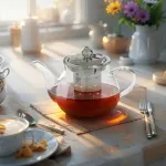 Tetera Vidrio Infusor Filtro Tapa Acero 450ml Té Hebras