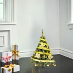 Arbolito Navidad Tronador De Lujo 1,20m Kit 30 Adornos Oro