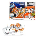 Pista De Autos Espacial Cohete Muñecos Astronauta Carreras Color Blanco