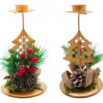 Candelabro Porta Velas Metalicos Decorativos Navidad 15cm Color Dorado