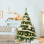 Árbol De Navidad Montañes Deluxe 1.80mts Decorado Oro