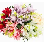 Ramo Flor De Lirio Flores Artificiales 30cm Decoración X1