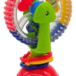 Sonajero Sopapa Vuelta Mundo Giratorio Didáctico Con Sonido Color Verde Lima Diseño Rueda