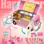 Camion De Dulces Y Helados Con Accesorios Para Muñecas Color Rosa