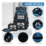 Mochilas Escolares 3 En 1 Cartuchera Lonchera Game Over Nene