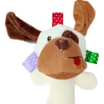 Sonajero Juguete Peluche Perro Con Chifle Para Bebé Color Blanco
