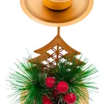 Candelabro Porta Velas Metalicos Decorativos Navidad 15cm Color Dorado