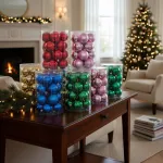 Bolas De Navidad 6cm Valija Adornos Navideños X24 Piezas