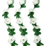 Flores Artificiales Guirnalda Guía De Rosa Enredadera 2.4m