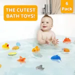 Set Animales De Goma Muñecos Para Jugar En La Bañera Color Naranja