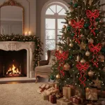 Adorno Navideño Colgante Moño X2 Decoración Navidad