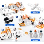 Pista De Autos Espacial Cohete Muñecos Astronauta Carreras Color Blanco