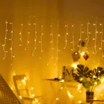 Cortina De Luces Led Lluvia X100 Navidad Fria + Calida