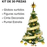 Arbol De Navidad 80cm Con Adornos 30 Piezas Oro